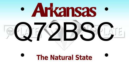 Q72BSC Arkansas License Plate