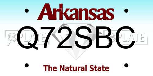 Q72SBC Arkansas License Plate