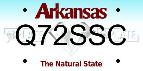 Q72SSC Arkansas License Plate