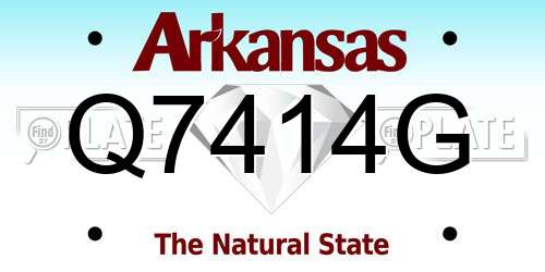 Q7414G Arkansas License Plate