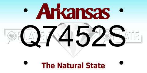 Q7452S Arkansas License Plate