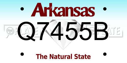 Q7455B Arkansas License Plate