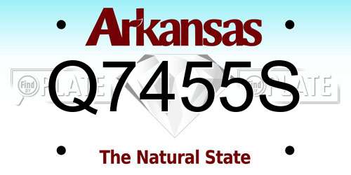 Q7455S Arkansas License Plate