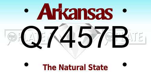 Q7457B Arkansas License Plate