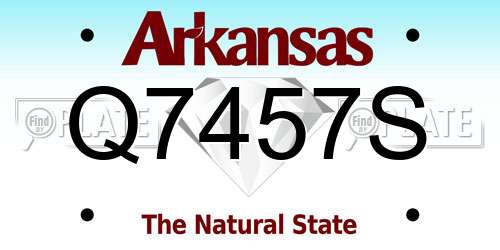 Q7457S Arkansas License Plate