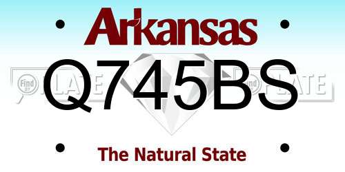 Q745BS Arkansas License Plate