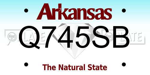 Q745SB Arkansas License Plate