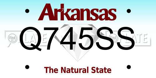 Q745SS Arkansas License Plate