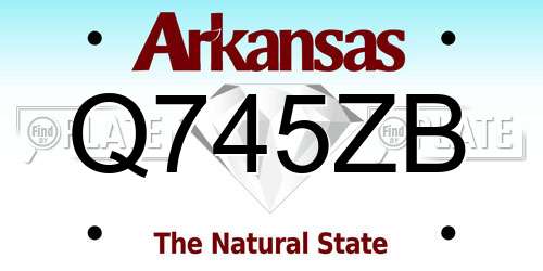 Q745ZB Arkansas License Plate