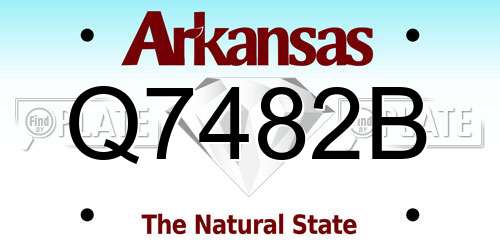 Q7482B Arkansas License Plate