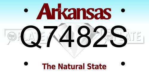 Q7482S Arkansas License Plate