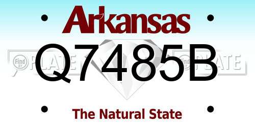 Q7485B Arkansas License Plate