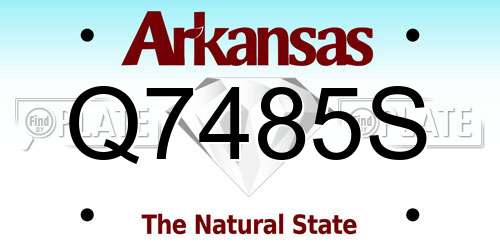 Q7485S Arkansas License Plate