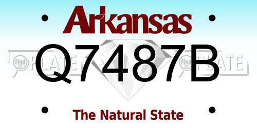 Q7487B Arkansas License Plate