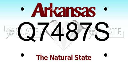 Q7487S Arkansas License Plate