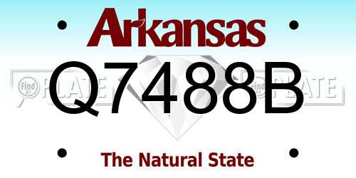 Q7488B Arkansas License Plate