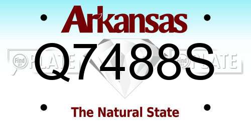 Q7488S Arkansas License Plate