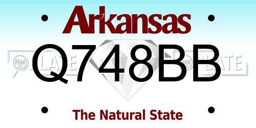 Q748BB Arkansas License Plate