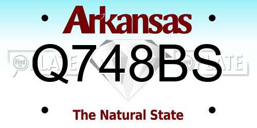 Q748BS Arkansas License Plate