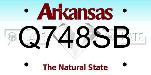Q748SB Arkansas License Plate
