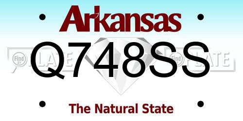 Q748SS Arkansas License Plate
