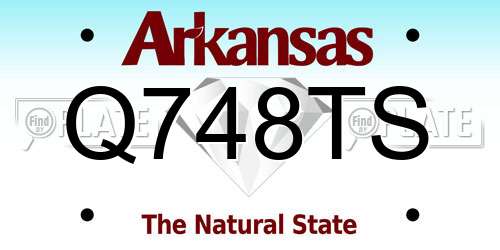 Q748TS Arkansas License Plate