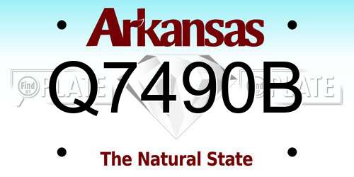 Q7490B Arkansas License Plate