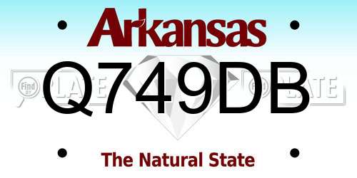 Q749DB Arkansas License Plate