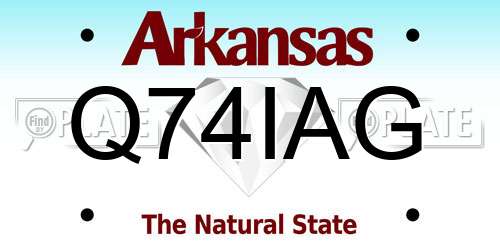Q74IAG Arkansas License Plate