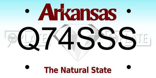 Q74SSS Arkansas License Plate