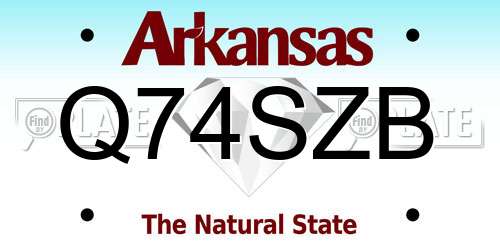 Q74SZB Arkansas License Plate