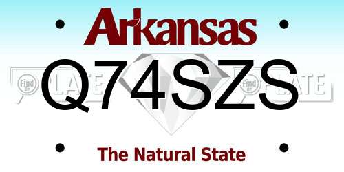 Q74SZS Arkansas License Plate