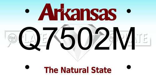 Q7502M Arkansas License Plate