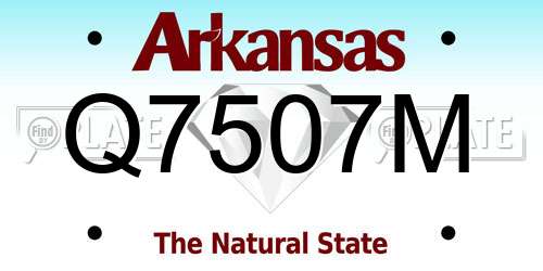 Q7507M Arkansas License Plate