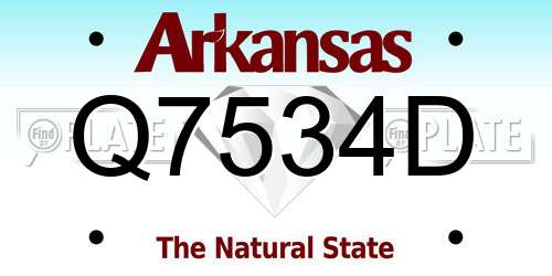 Q7534D Arkansas License Plate
