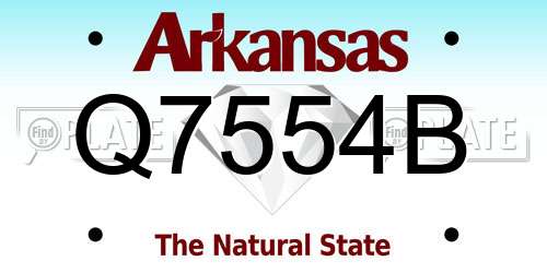Q7554B Arkansas License Plate