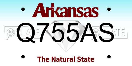 Q755AS Arkansas License Plate