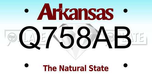 Q758AB Arkansas License Plate