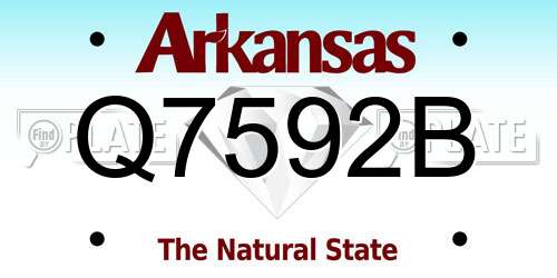 Q7592B Arkansas License Plate