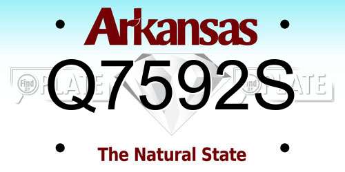 Q7592S Arkansas License Plate