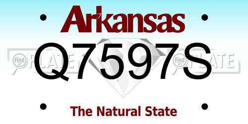 Q7597S Arkansas License Plate