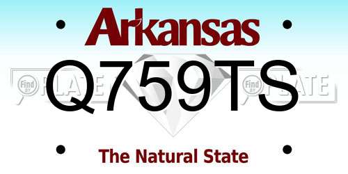 Q759TS Arkansas License Plate