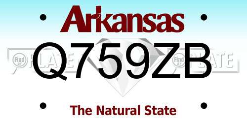 Q759ZB Arkansas License Plate