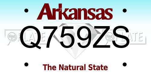 Q759ZS Arkansas License Plate