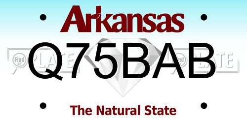 Q75BAB Arkansas License Plate