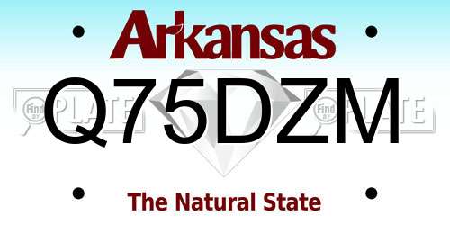 Q75DZM Arkansas License Plate