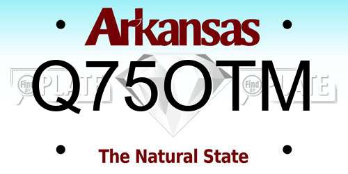 Q75OTM Arkansas License Plate