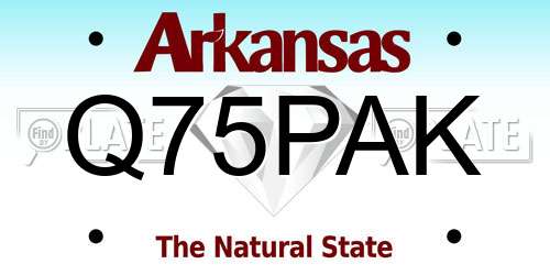 Q75PAK Arkansas License Plate