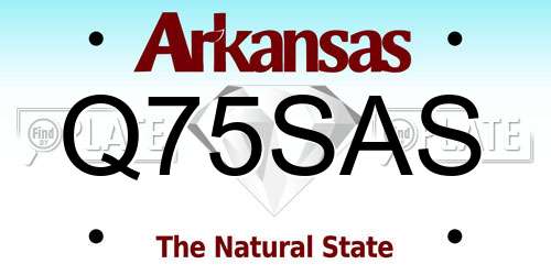 Q75SAS Arkansas License Plate