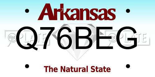 Q76BEG Arkansas License Plate